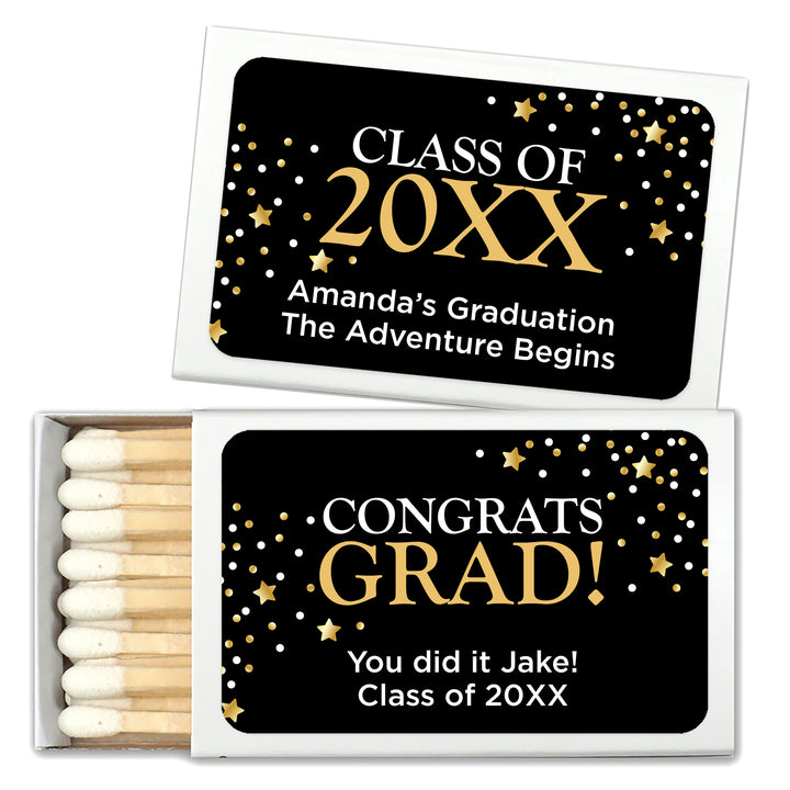 Graduation Favor Matches, Congrats Grad Confetti Stars (Set of 50)