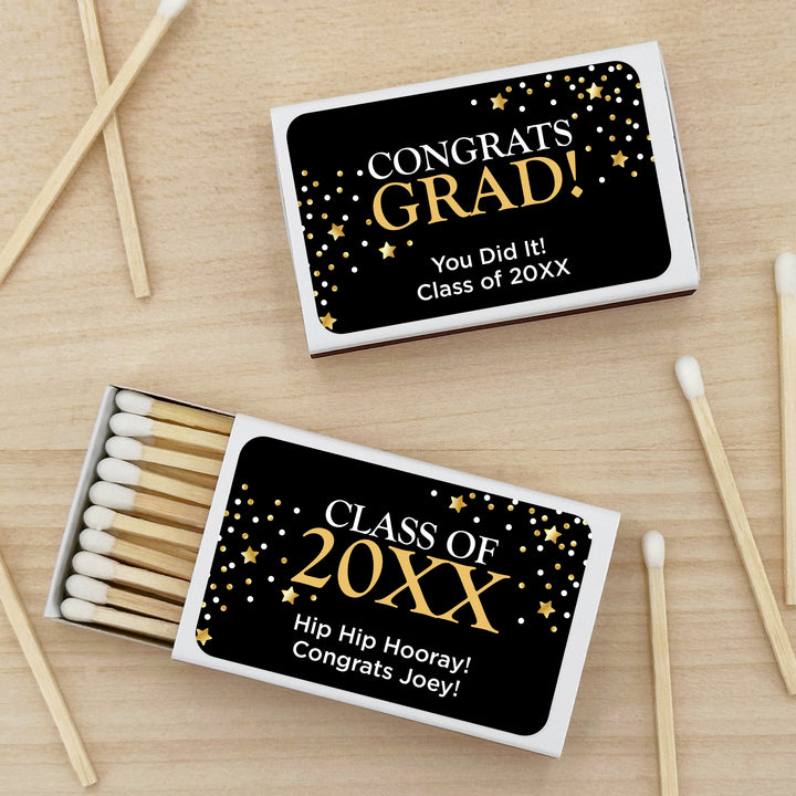 Graduation Favor Matches, Congrats Grad Confetti Stars (Set of 50)