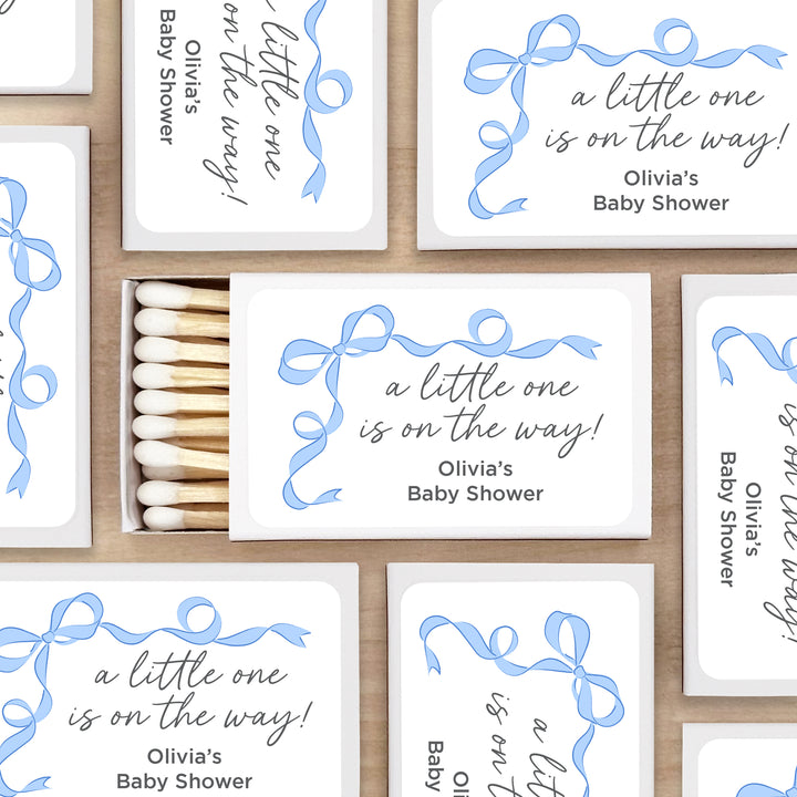 Baby Shower Favor Matches, Hand Drawn Ribbon, Oh Baby (Set of 50)