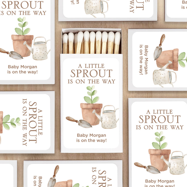 A Little Sprout is on the Way, Baby Shower Favor Matches (Set of 50)