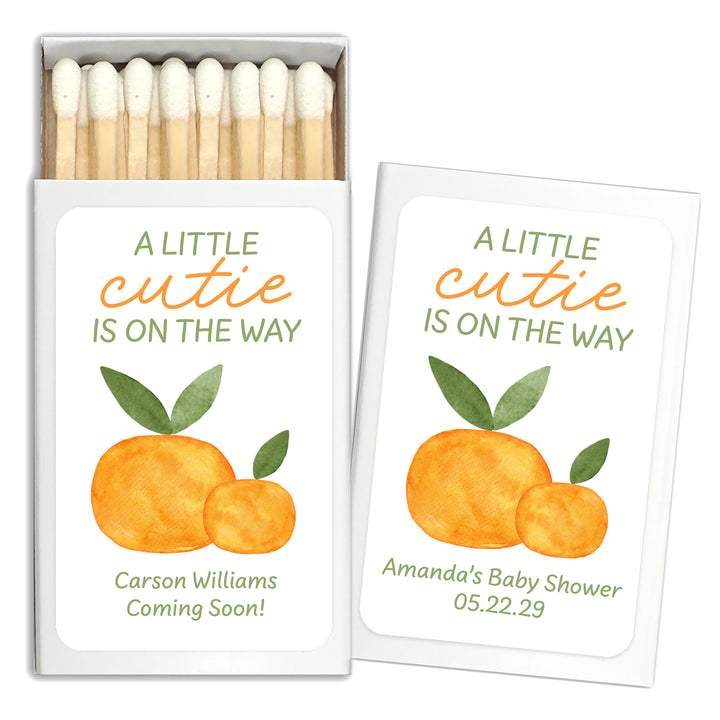 A Little Cutie is on the Way, Baby Shower Favor Matches (Set of 50)