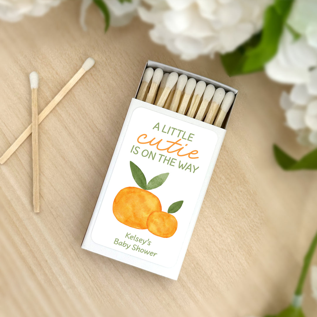 A Little Cutie is on the Way, Baby Shower Favor Matches (Set of 50)