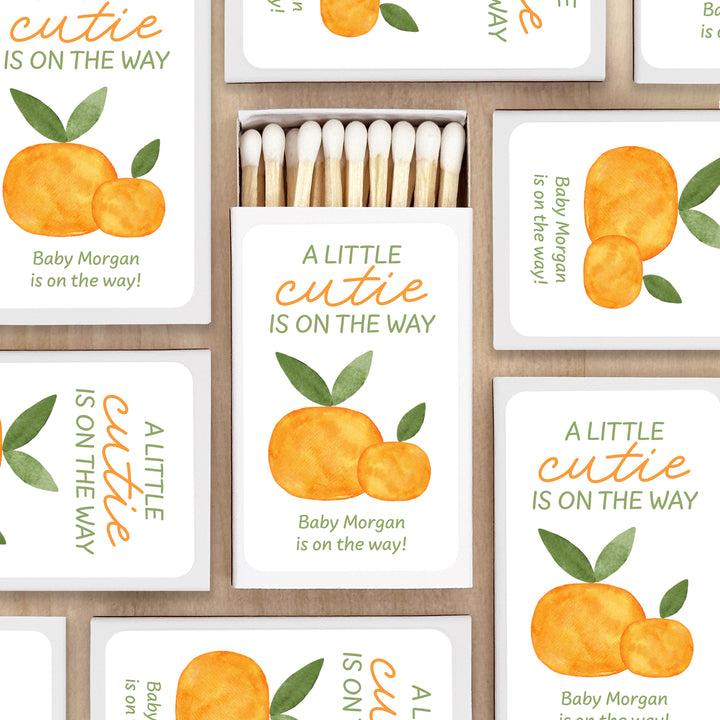 A Little Cutie is on the Way, Baby Shower Favor Matches (Set of 50)