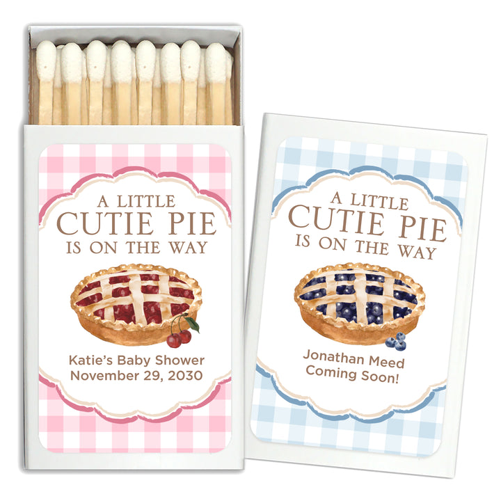A Little Cutie Pie is on the Way, Baby Shower Favor Matches (Set of 50)