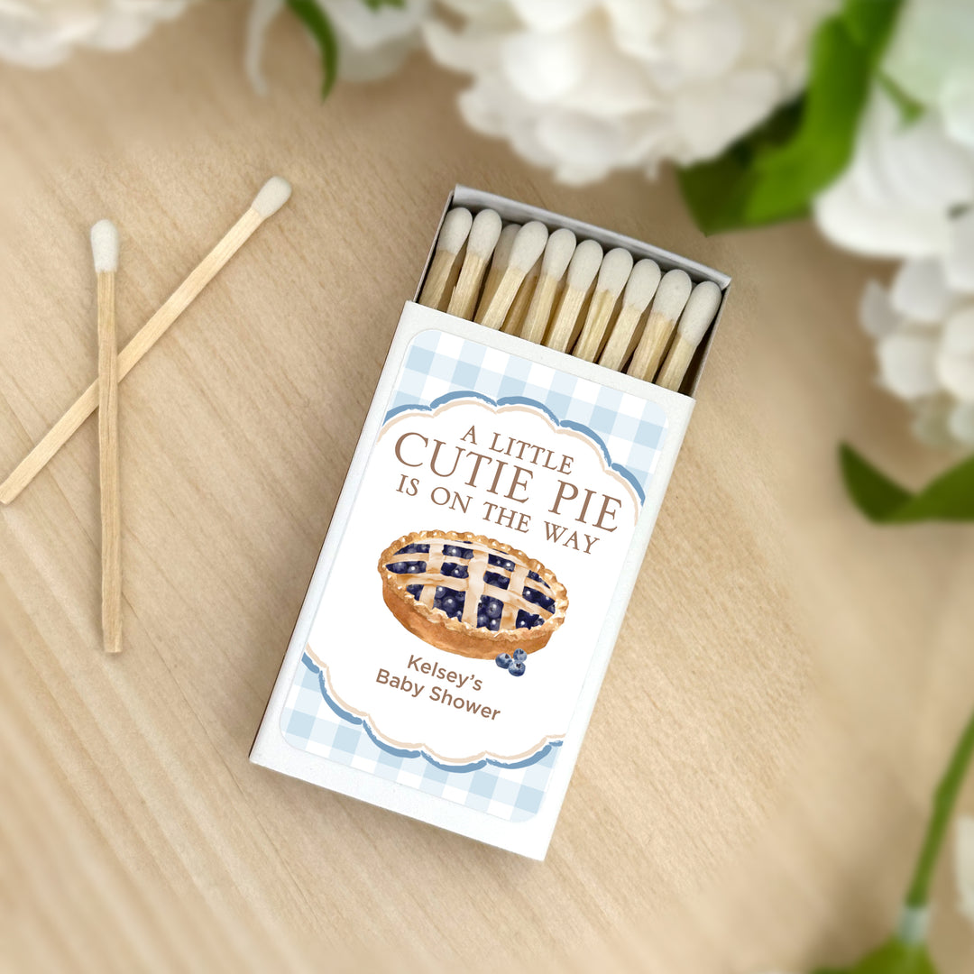 A Little Cutie Pie is on the Way, Baby Shower Favor Matches (Set of 50)
