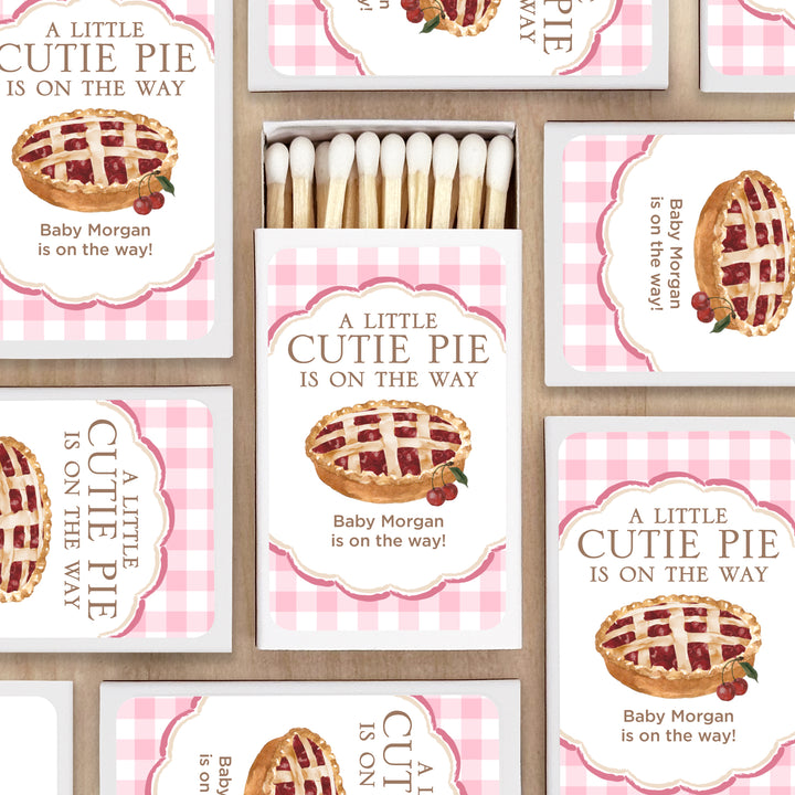 A Little Cutie Pie is on the Way, Baby Shower Favor Matches (Set of 50)