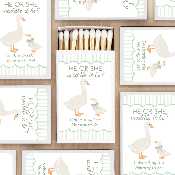 A Silly Goose is Almost Loose, Baby Shower Favor Matches (Set of 50)