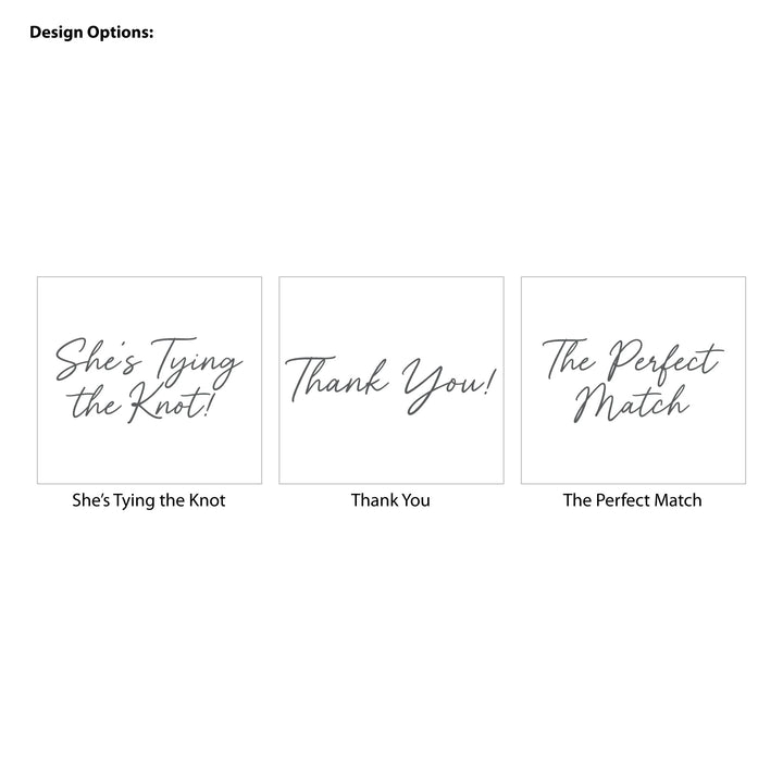 Wedding Favor Matches, Hand Drawn Ribbon, Tying the Knot