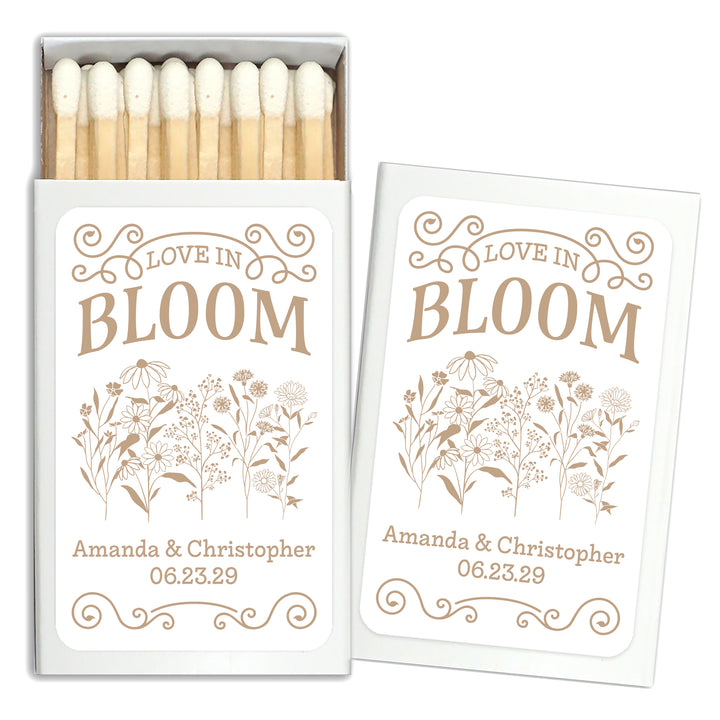 Love in Bloom Wildflowers, Wedding Favor Matches (Set of 50)