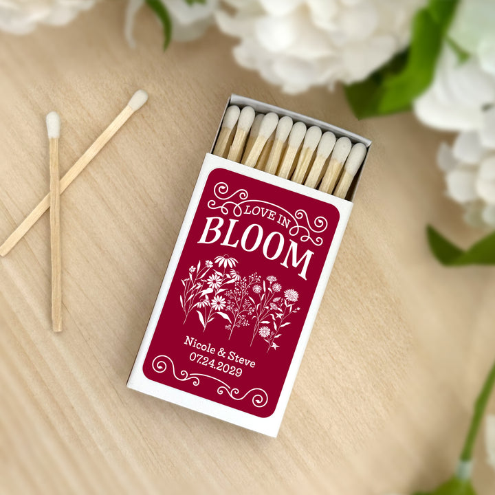 Love in Bloom Wildflowers, Wedding Favor Matches (Set of 50)
