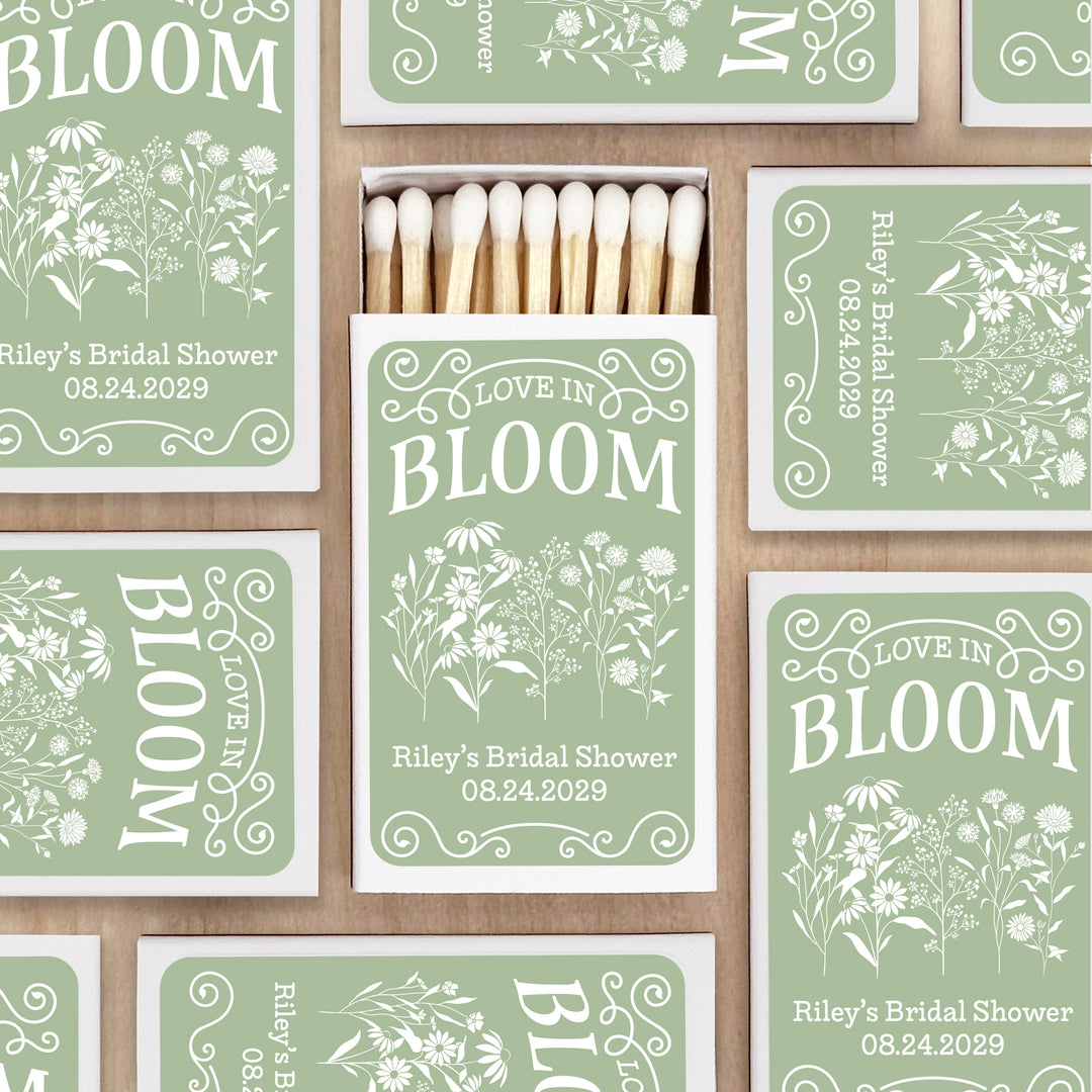 Love in Bloom Wildflowers, Wedding Favor Matches (Set of 50)
