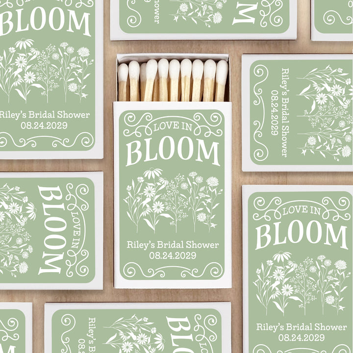 Love in Bloom Wildflowers, Wedding Favor Matches (Set of 50)