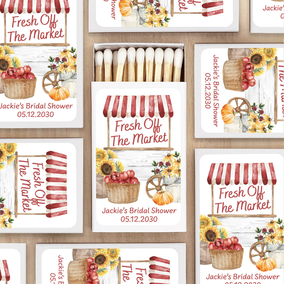 Fall Fresh Off the Market, Bridal Shower Favor Matches (Set of 50)