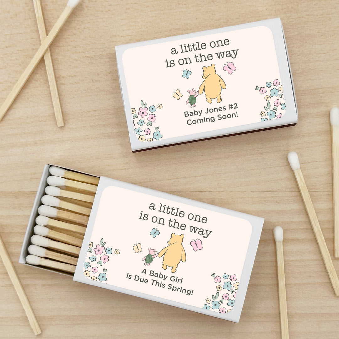 Baby Shower Favor Matches, Winnie the Pooh and Piglet (Set of 50)