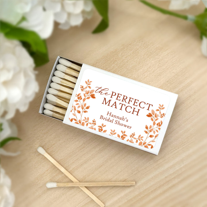 Personalized Wedding Favor Matches, Custom Matchboxes, Fall Wedding Favors, The Perfect Match, Autumn Leaves
