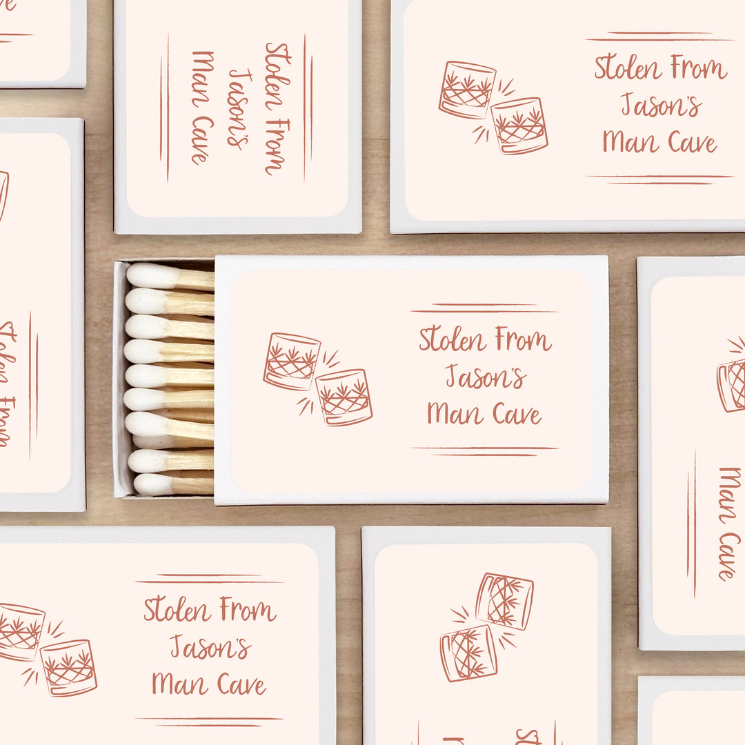 Wedding Favor Matches, Hand Drawn Drink Sketch (Set of 50)