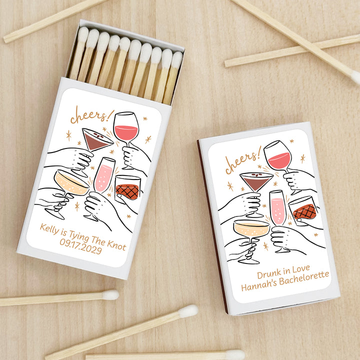 Cheers Cocktails Doodle, Matches - Set of 50