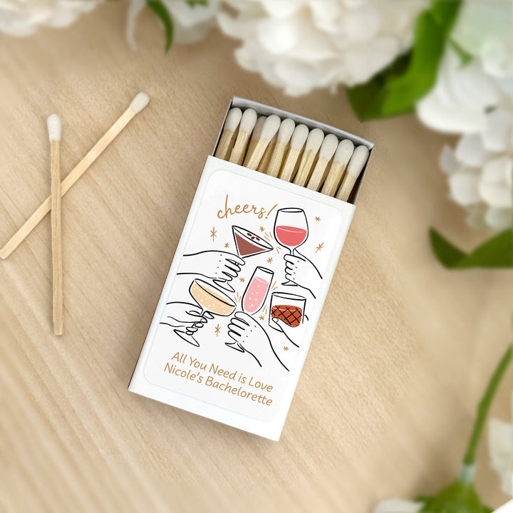 Cheers Cocktails Doodle, Matches - Set of 50