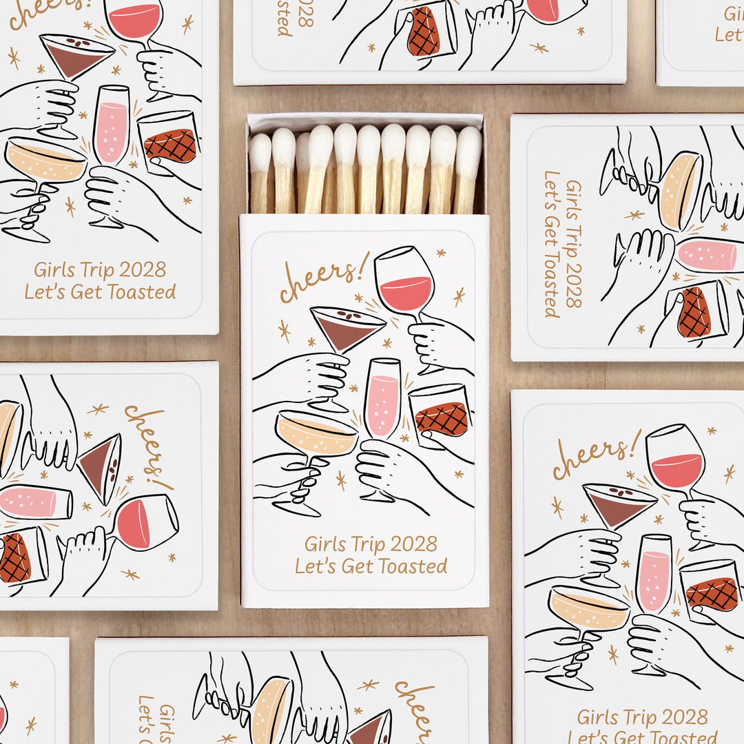 Cheers Cocktails Doodle, Matches - Set of 50