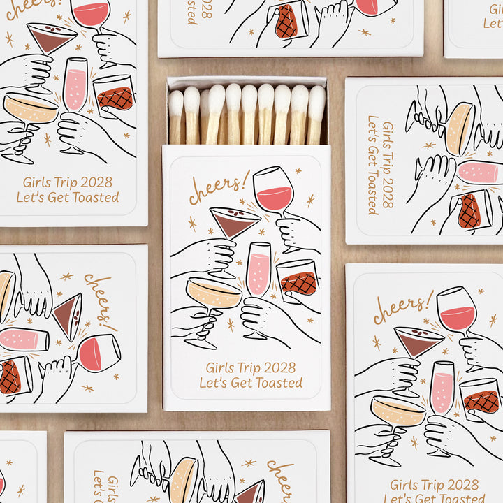 Cheers Cocktails Doodle, Matches - Set of 50