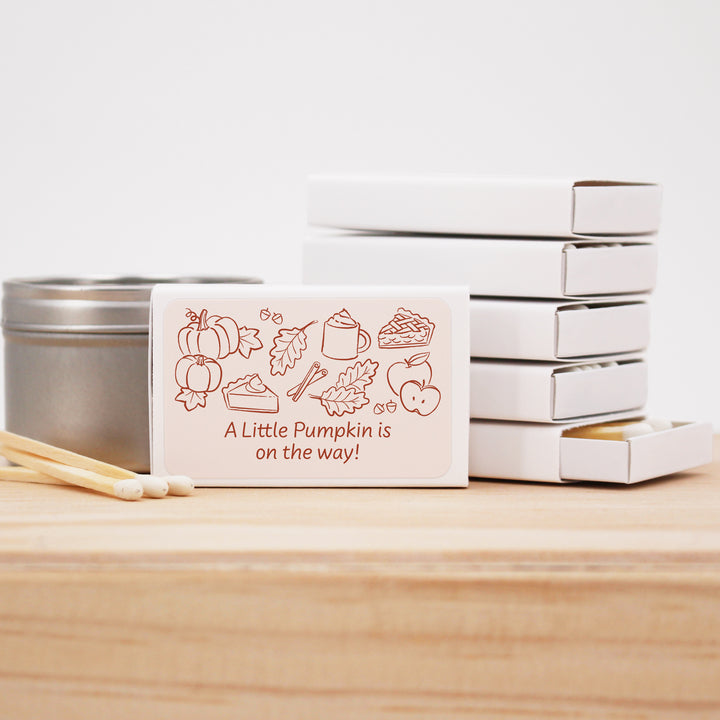 Fall Doodle Matchbox Favors and Gifts, Bridal Shower, Friendsgiving, Baby Shower, Wedding Matches - Set of 50
