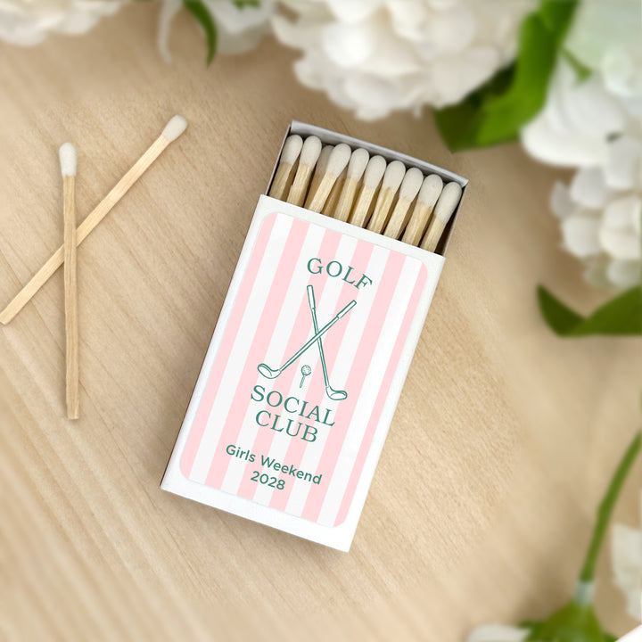 Last Swing Before the Ring, Golf Stripe Matches - Set of 50