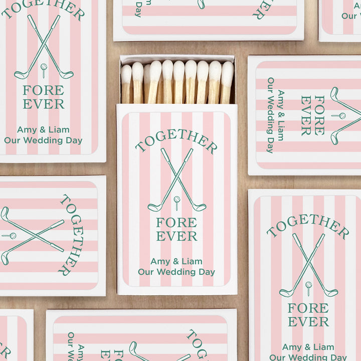 Last Swing Before the Ring, Golf Stripe Matches - Set of 50