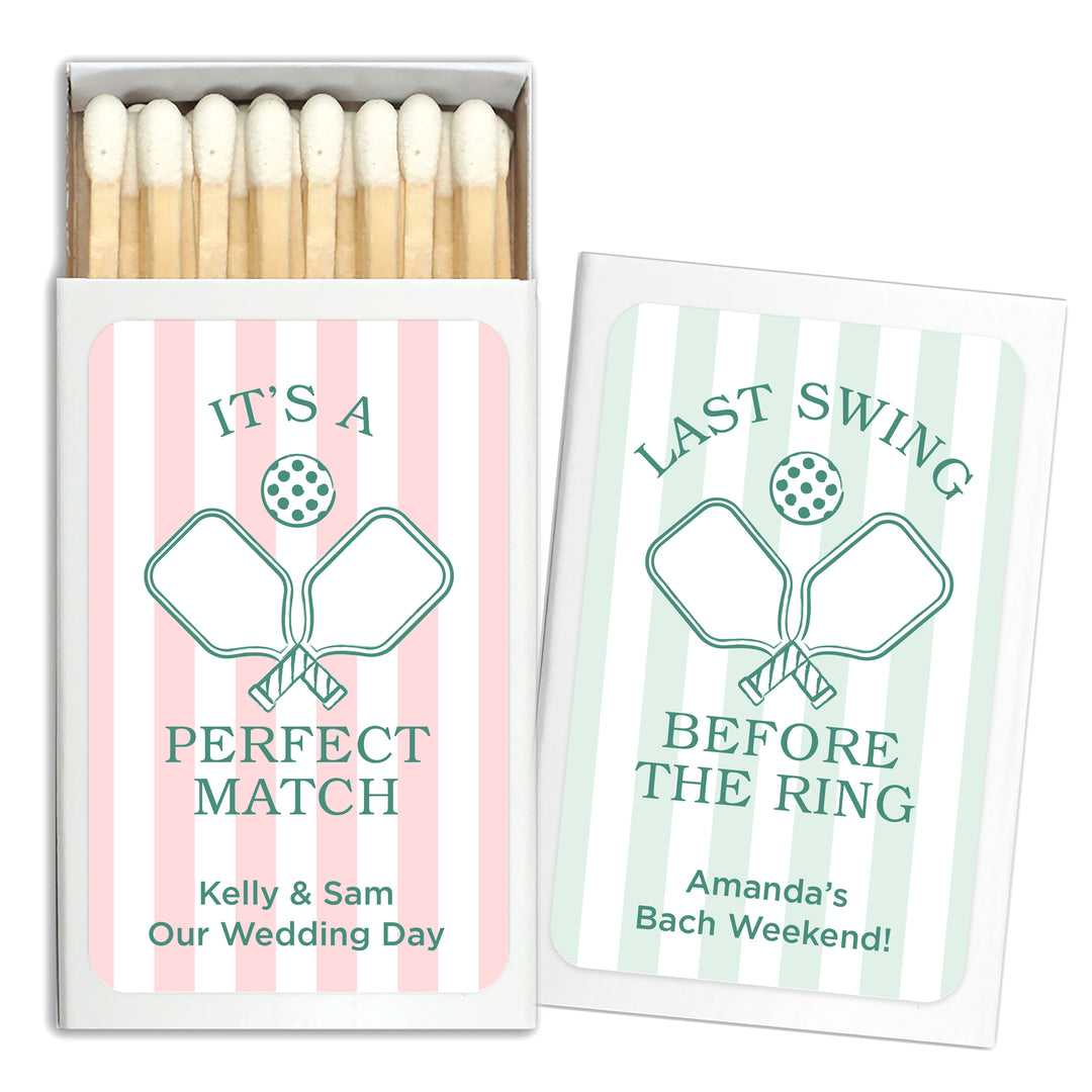A Perfect Match, Pickleball Stripe Matches - Set of 50