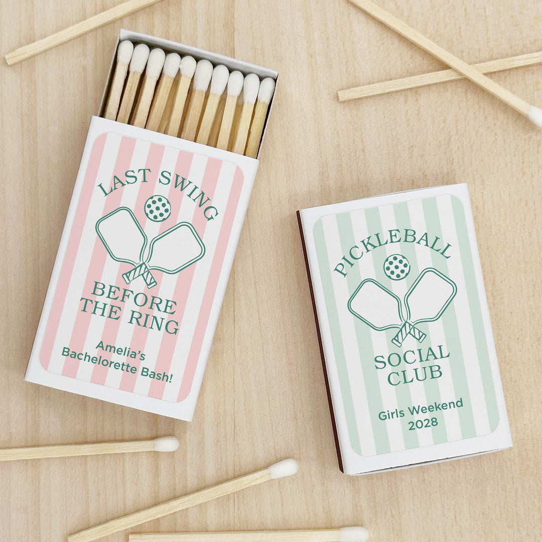 A Perfect Match, Pickleball Stripe Matches - Set of 50