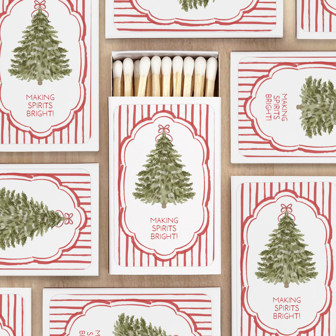 Christmas Tree Stripe Matches - Set of 50