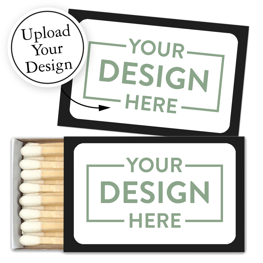 Custom Matchbooks, Custom Matches, Personalized Matches, Wedding Matches, Custom Matchboxes, Custom Party Favors -50 black boxes in a set