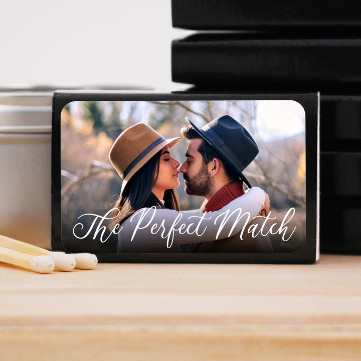 Personalized Custom Matches for Wedding Favors, Birthday Favors, Cigar Bar Matches (Set of 50 Matchboxes) (Black Box)