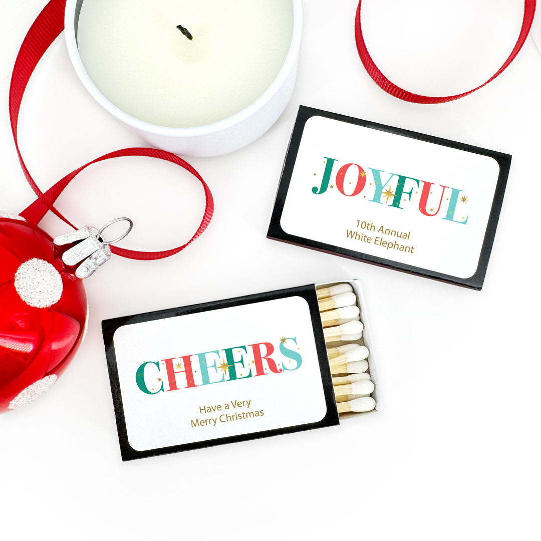 Personalized Christmas Matches, Christmas Sparkle - Set of 50