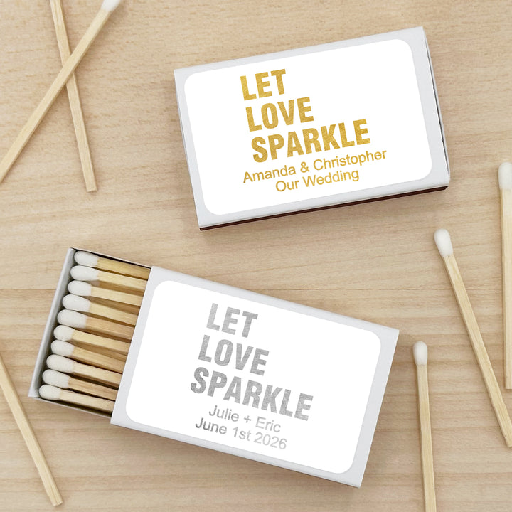 Wedding Favor Matches, Let Love Sparkle (Set of 50)