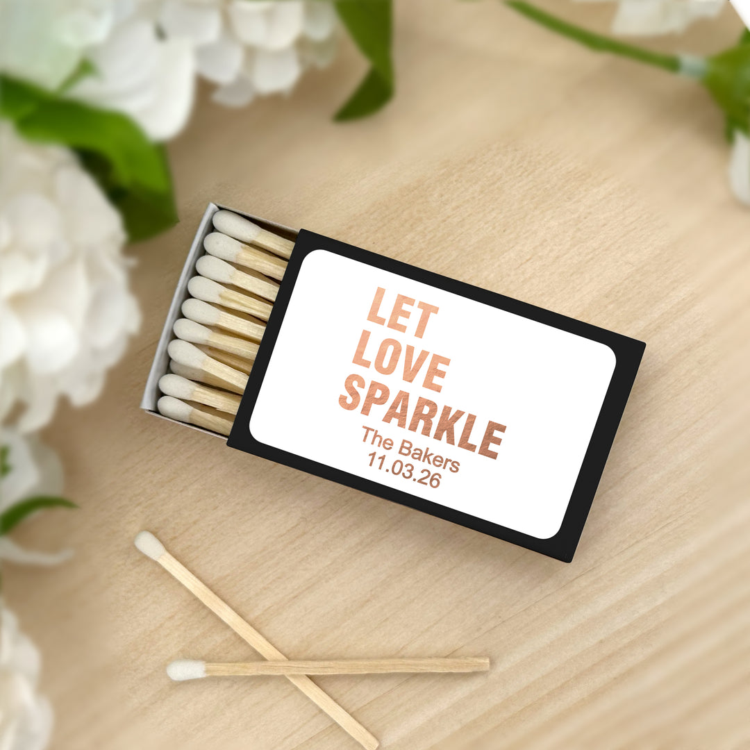 Wedding Favor Matches, Let Love Sparkle (Set of 50)