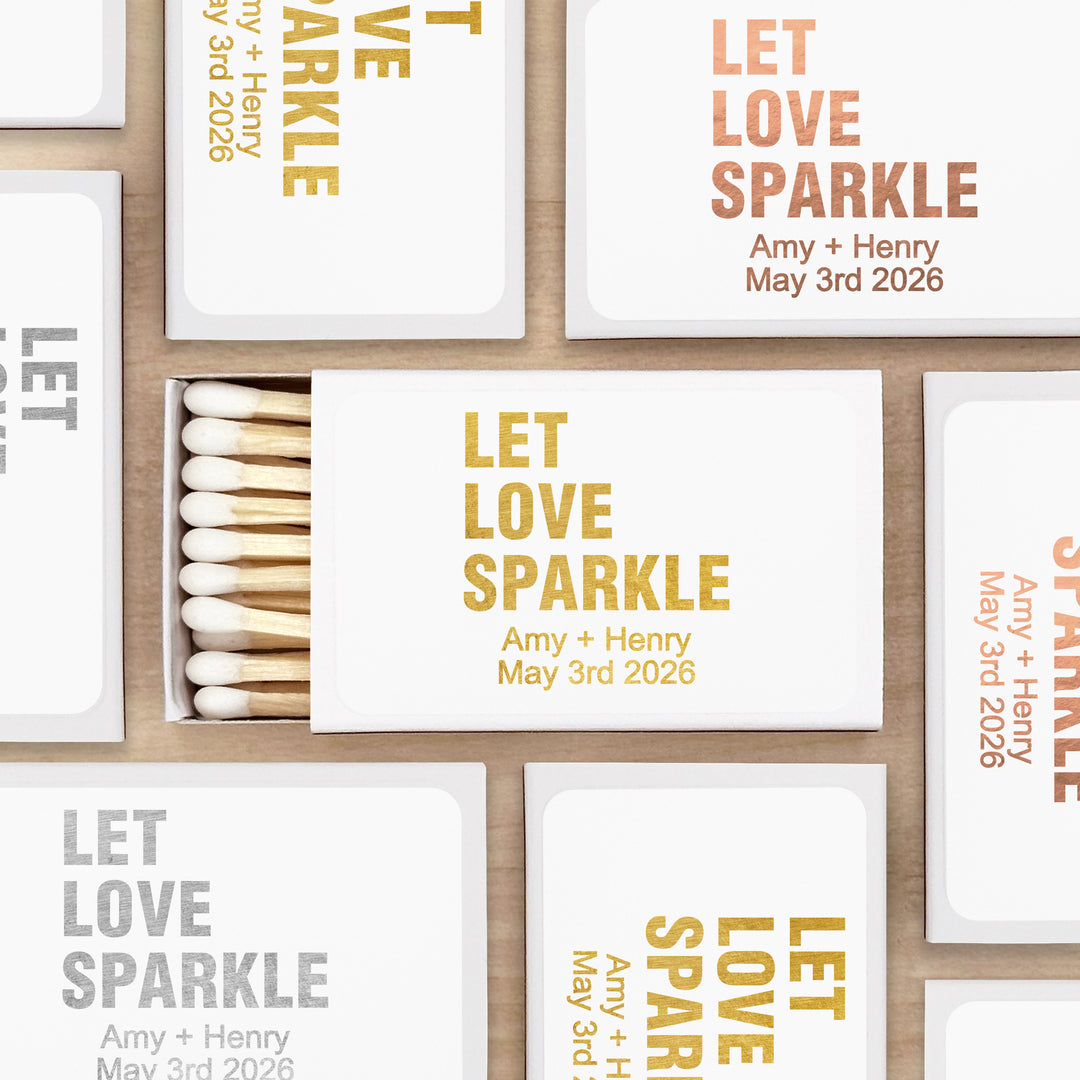 Wedding Favor Matches, Let Love Sparkle (Set of 50)