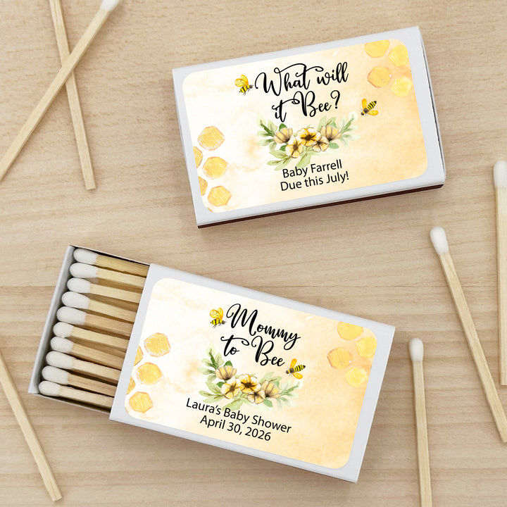 Baby Shower Favor Matches, Mommy to BEE (Set of 50)