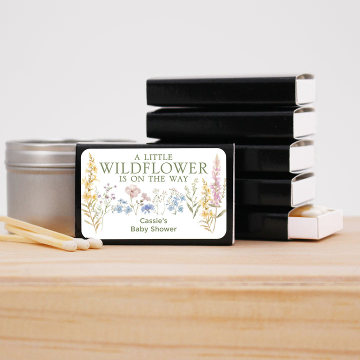 A Little Wildflower is on the Way, Baby Shower Favor Matches (Set of 50)