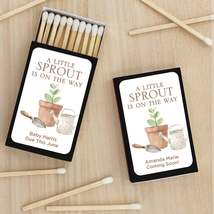 A Little Sprout is on the Way, Baby Shower Favor Matches (Set of 50)