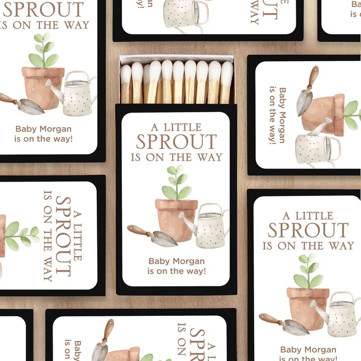 A Little Sprout is on the Way, Baby Shower Favor Matches (Set of 50)