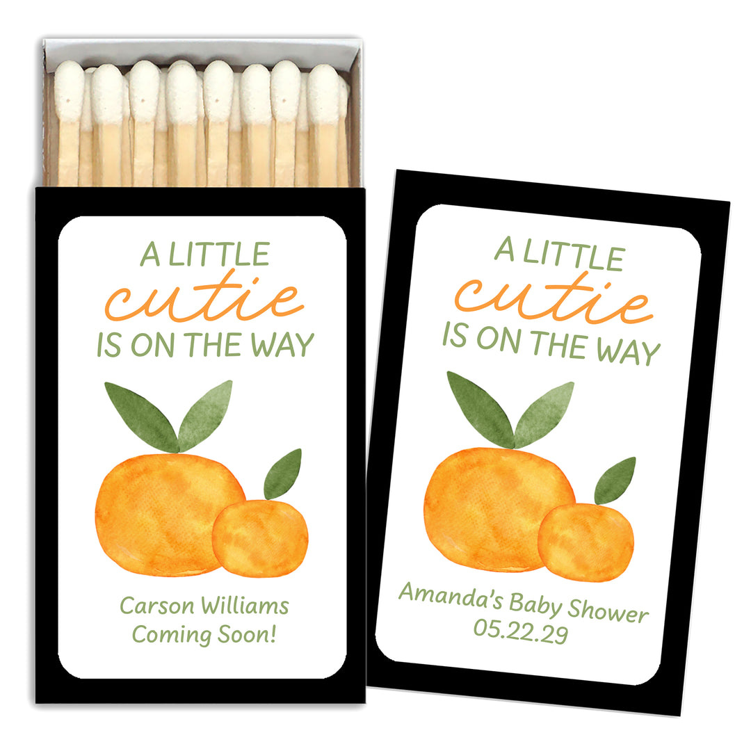 A Little Cutie is on the Way, Baby Shower Favor Matches (Set of 50)