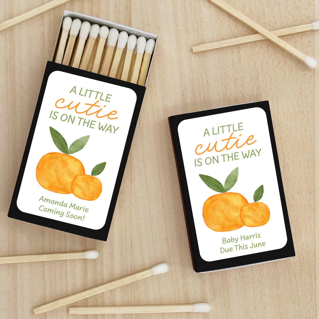 A Little Cutie is on the Way, Baby Shower Favor Matches (Set of 50)