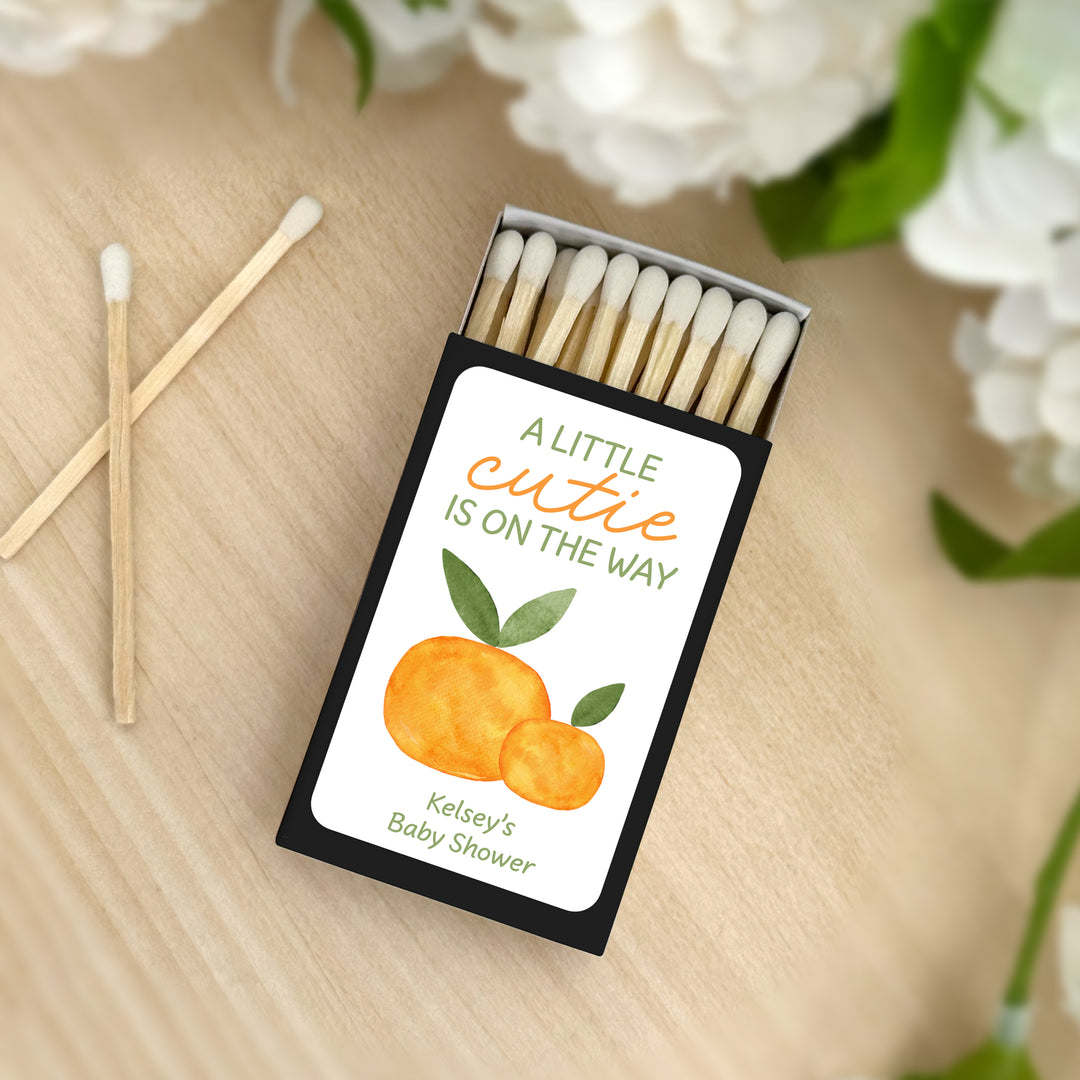 A Little Cutie is on the Way, Baby Shower Favor Matches (Set of 50)