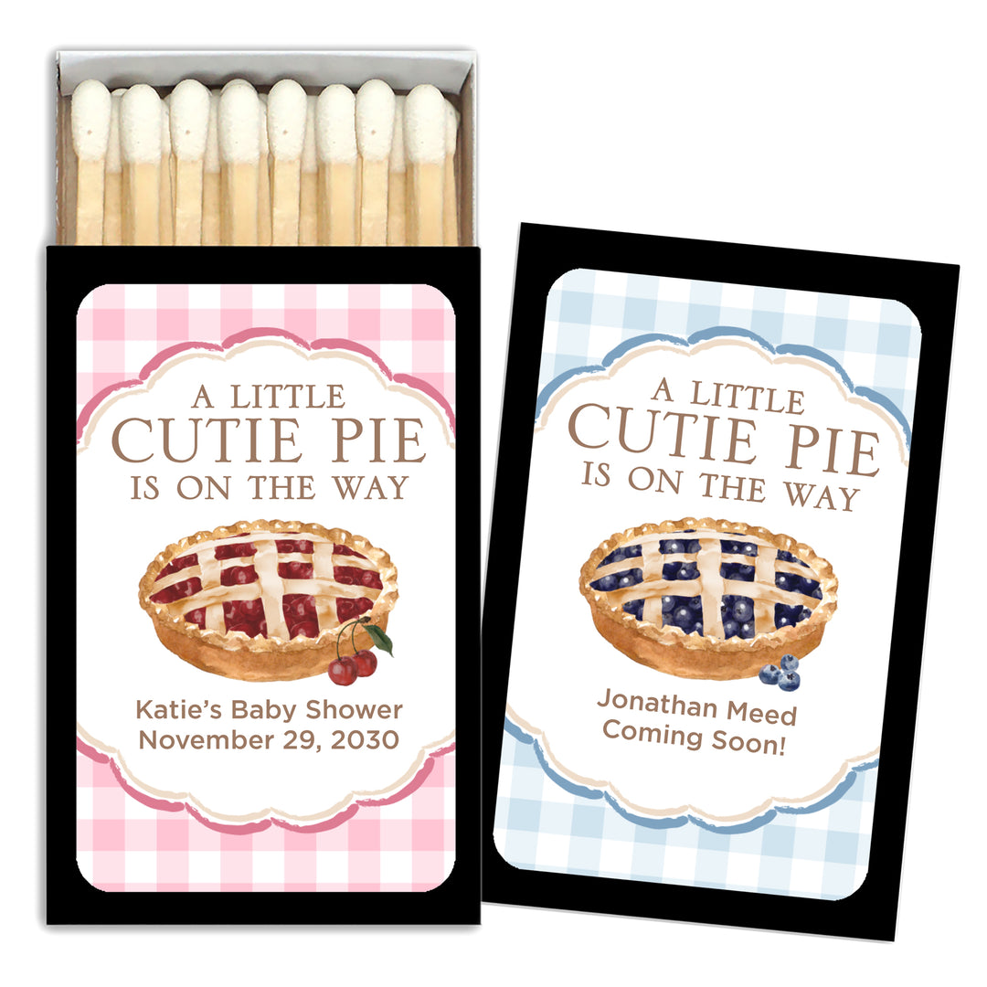 A Little Cutie Pie is on the Way, Baby Shower Favor Matches (Set of 50)