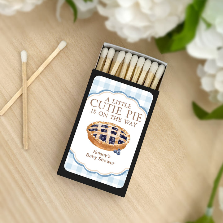 A Little Cutie Pie is on the Way, Baby Shower Favor Matches (Set of 50)