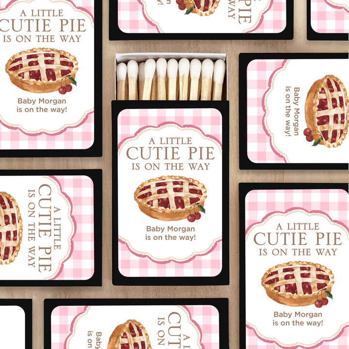A Little Cutie Pie is on the Way, Baby Shower Favor Matches (Set of 50)
