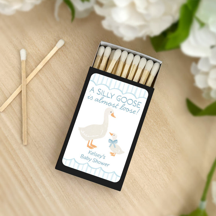 A Silly Goose is Almost Loose, Baby Shower Favor Matches (Set of 50)
