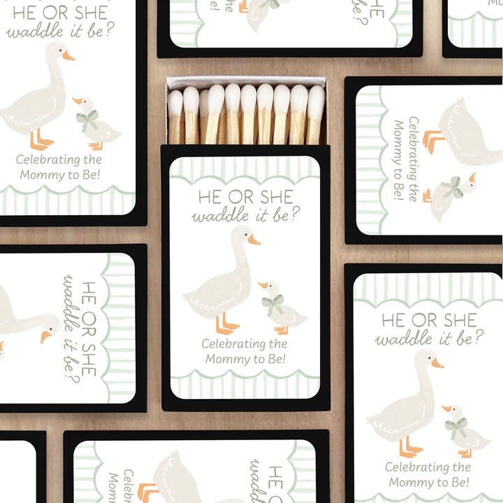 A Silly Goose is Almost Loose, Baby Shower Favor Matches (Set of 50)