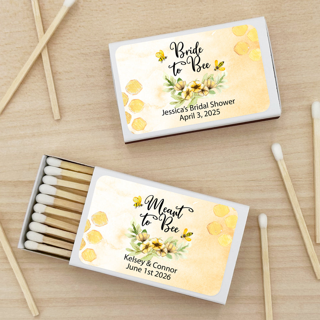 Wedding Shower Favor Matches, Bride to BEE (Set of 50)