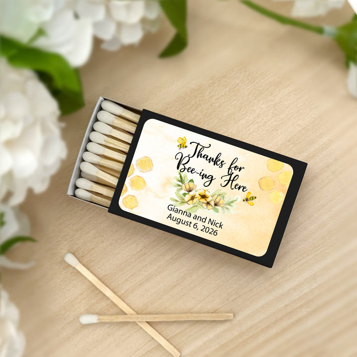 Wedding Shower Favor Matches, Bride to BEE (Set of 50)